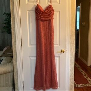 Windsor Rose Lace Dress (Title on Windsor: Lylah Lace Cowl Neck Mermaid Dress)